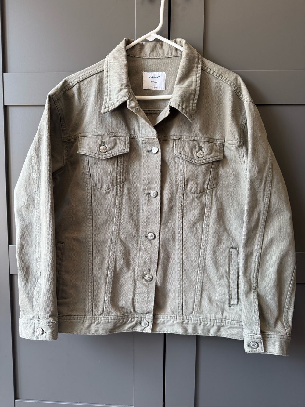 Old Navy Cotton Boyfriend Jacket in Sage Green L. Unisex see measurements